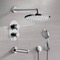 Chrome Tub and Shower Set with Rain Shower Head and Hand Shower